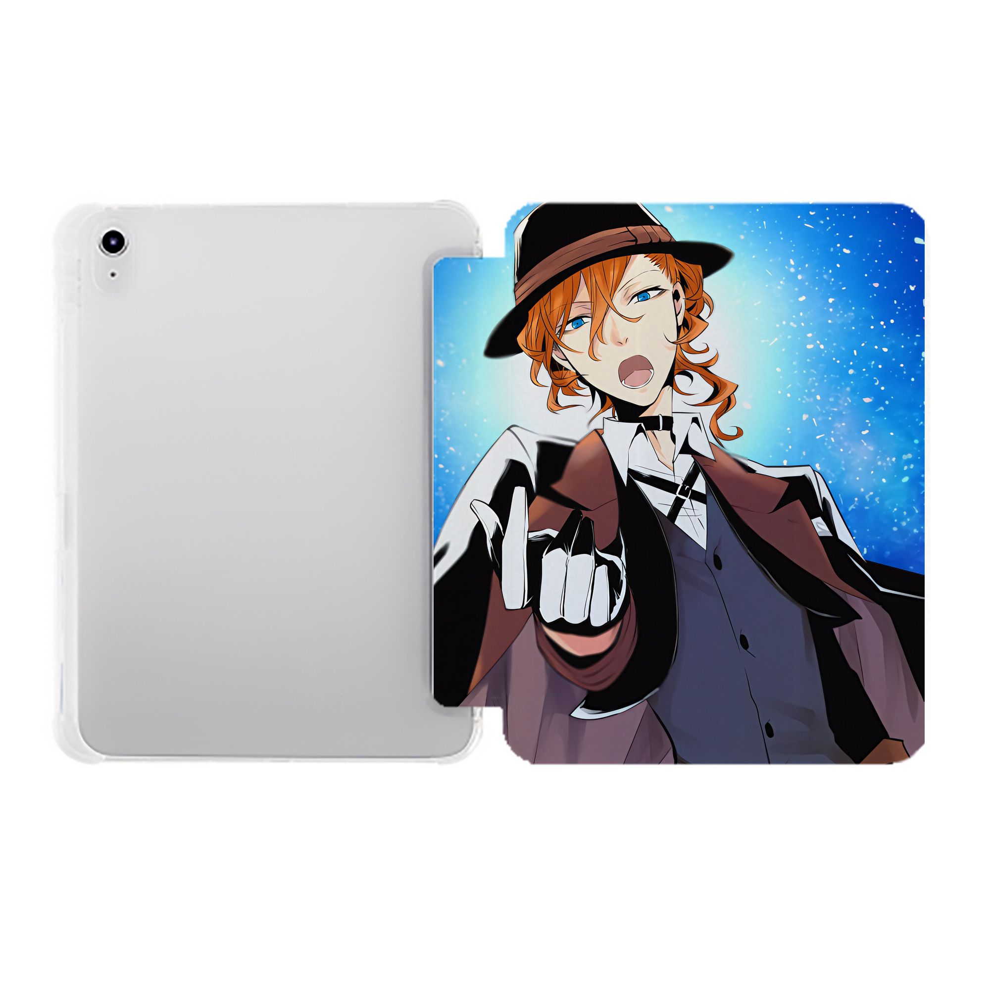 （画像用） 文豪ストレイドッグス Bungo Stray Dogs IPad ケース ペン収納付き 三つ折りスタンド PUレザー×シリコン 対応機種9.5/10.5/10.9インチ
